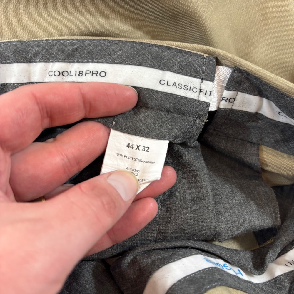 Lot of 5 Haggar Cool 18 Pro Mens Dress Pants 44x32 Khaki Grey Classic Fit - Picture 7 of 16